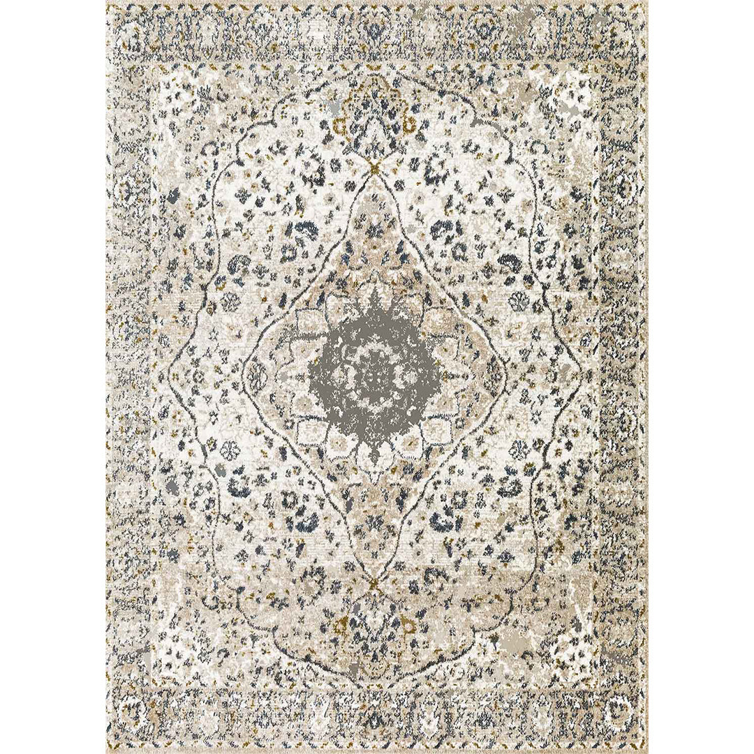 Queen vintage beige floral soft and shinny carpet