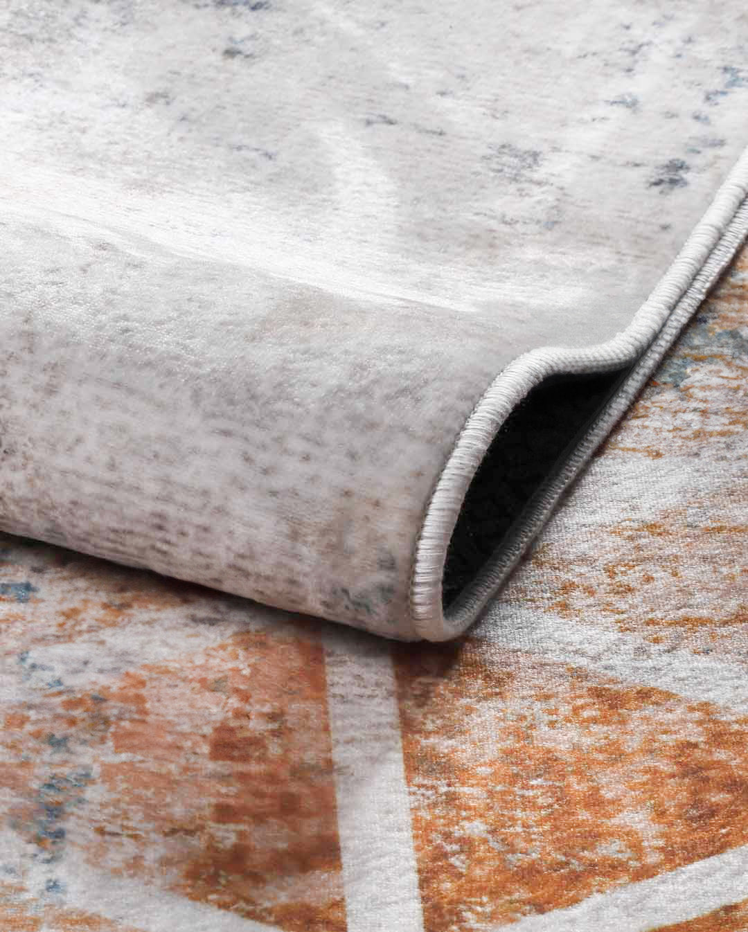 Kitty modern beige and orange triangle pattern carpet