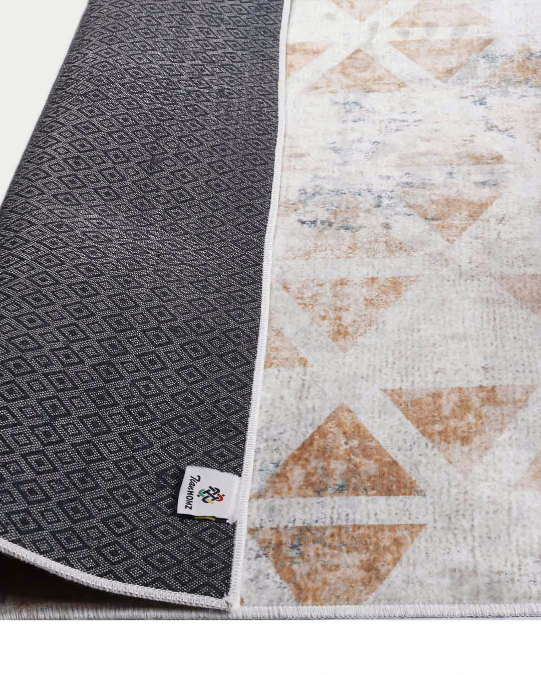 Kitty modern beige and orange triangle pattern carpet