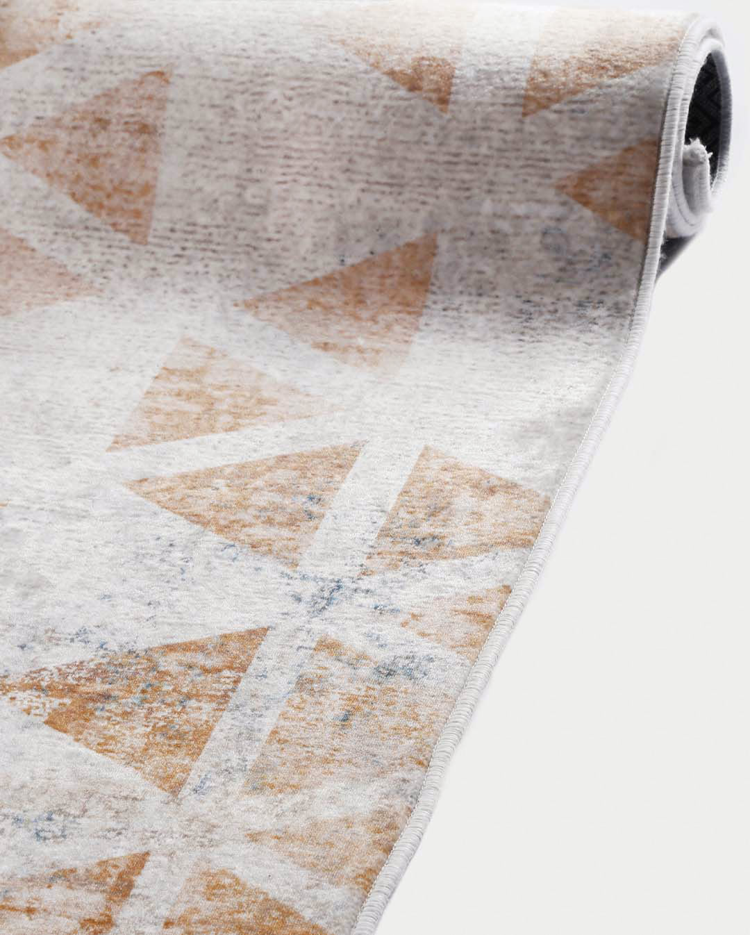 Kitty modern beige and orange triangle pattern carpet
