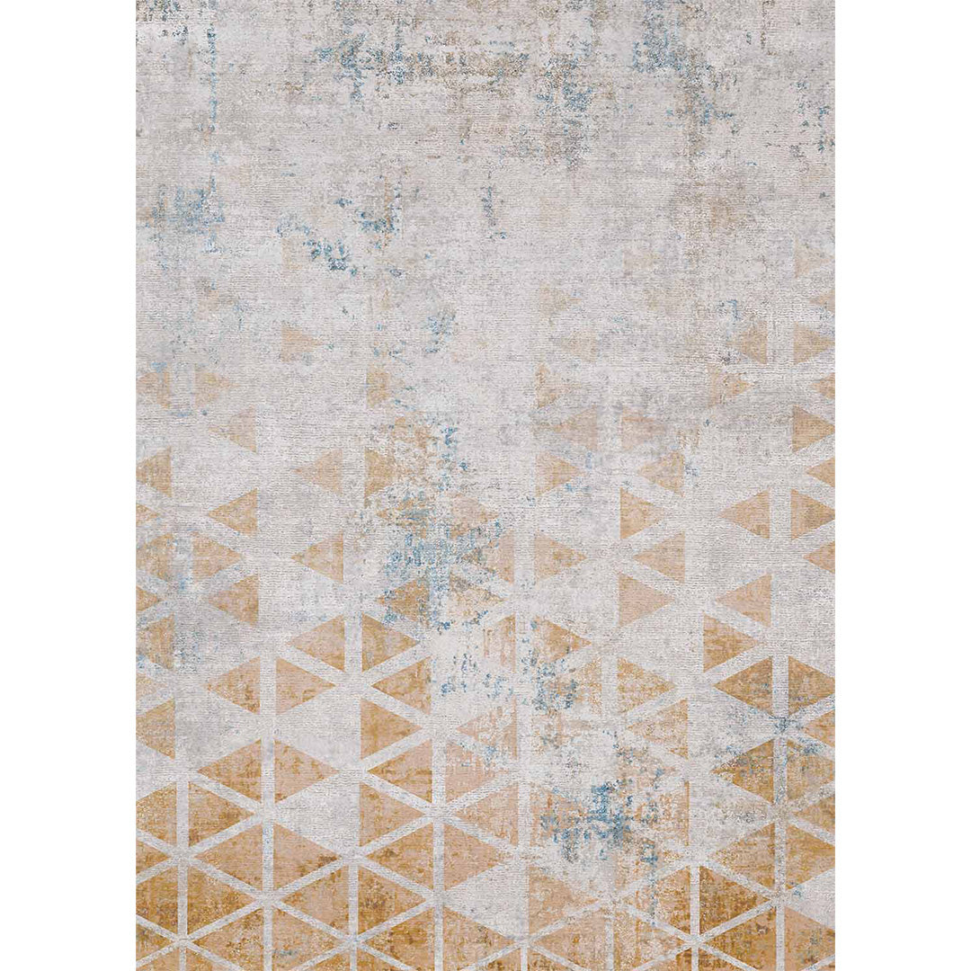 Kitty modern beige and orange triangle pattern carpet
