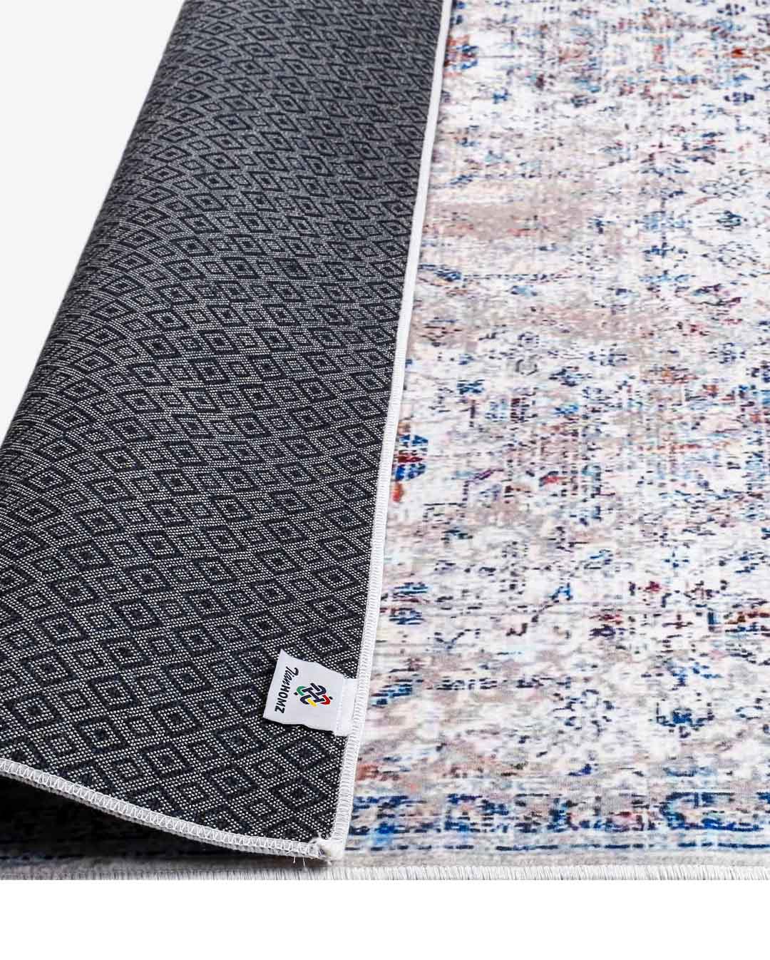 Sara floral white colorful soft and shinny carpet