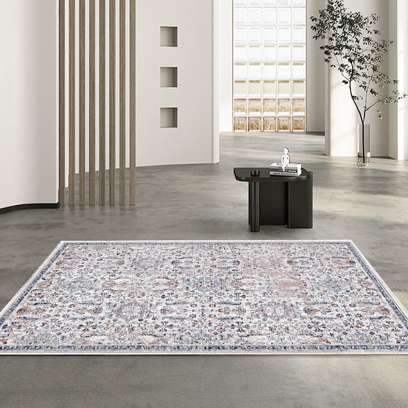 Sara floral white colorful soft and shinny carpet