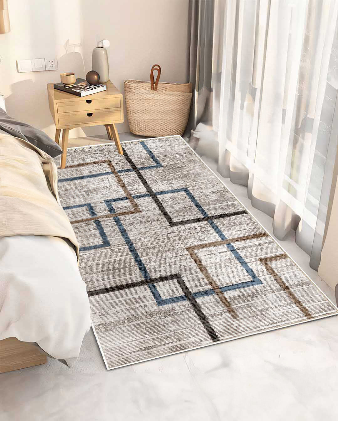 Yara simple modern beige soft and shinny carpet