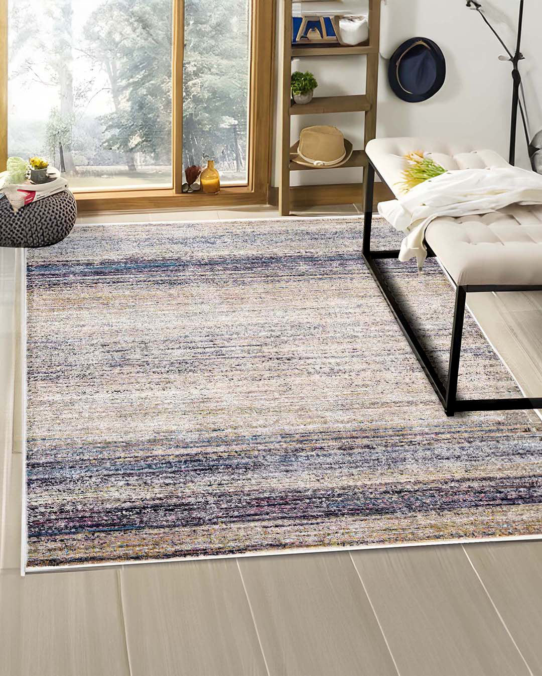 Sky modern simple beige soft and shinny carpet