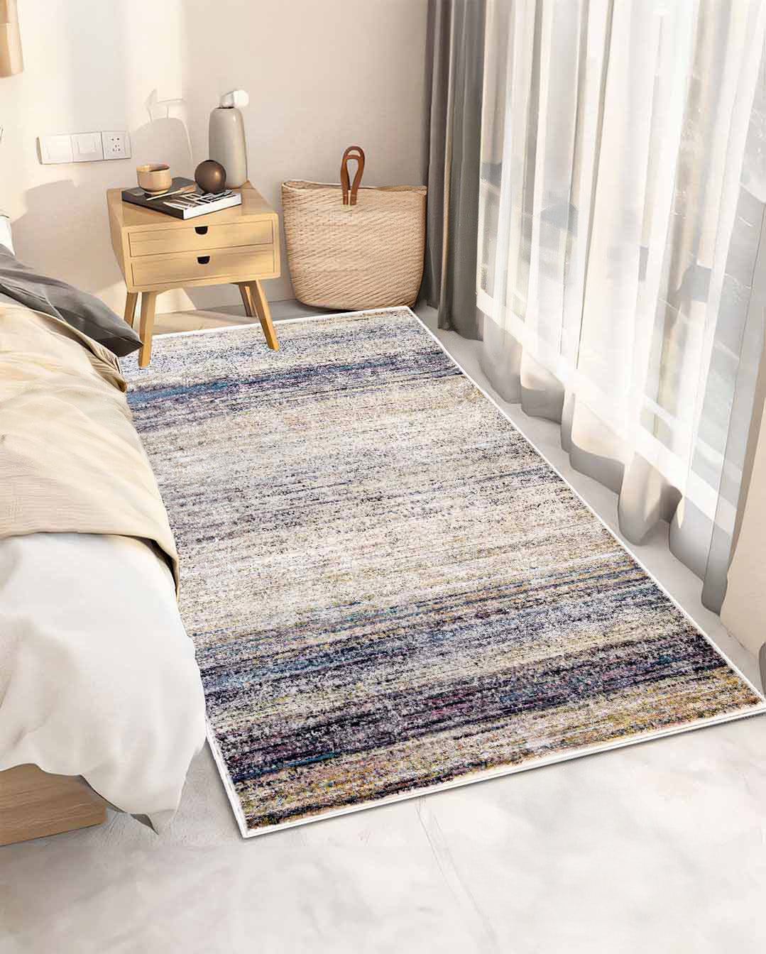 Sky modern simple beige soft and shinny carpet