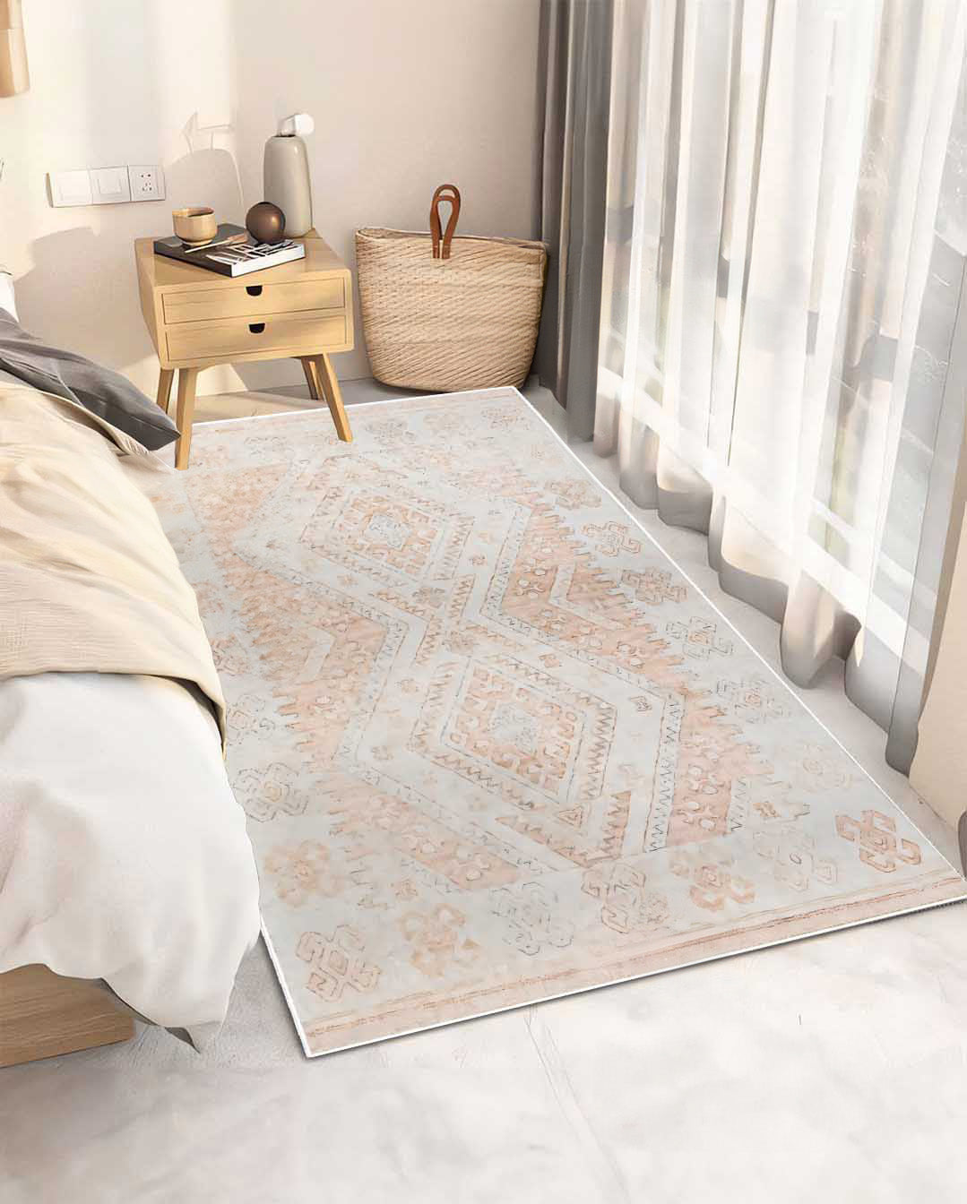 Shatsy vintage light orange soft and shinny carpet