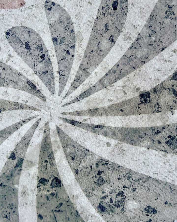 Modern Floral Rug – Natural Stone Effect Base