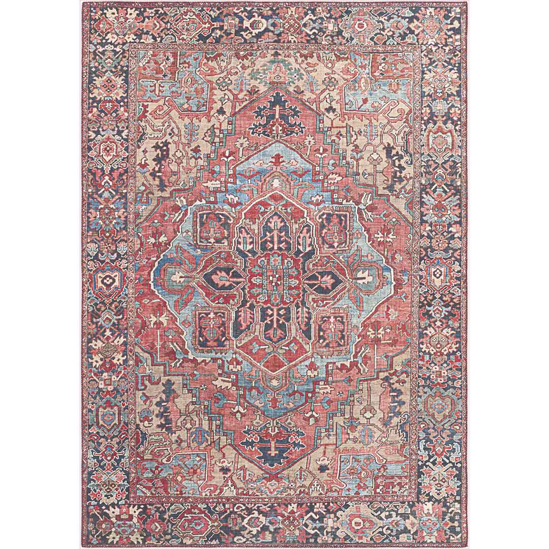 Heriz Persian-Style Rug – Red & Blue Harmony