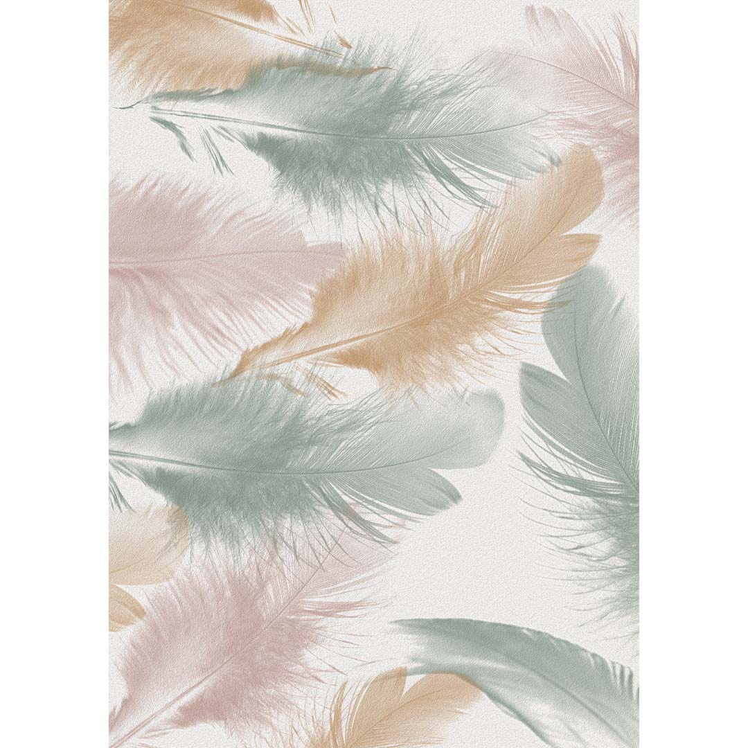 Ultra-Soft Feather Pattern Rug – In Pastel Shades