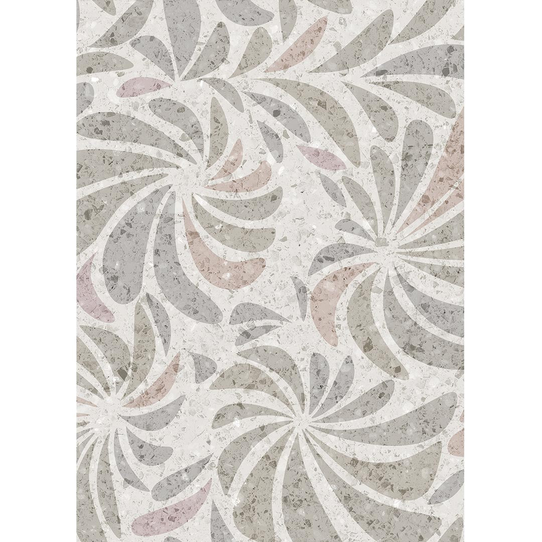 Modern Floral Rug – Natural Stone Effect Base