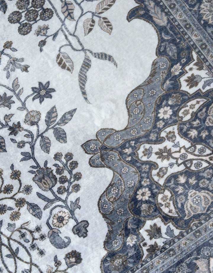 Blue Elegance – Classic Floral Pattern Rug