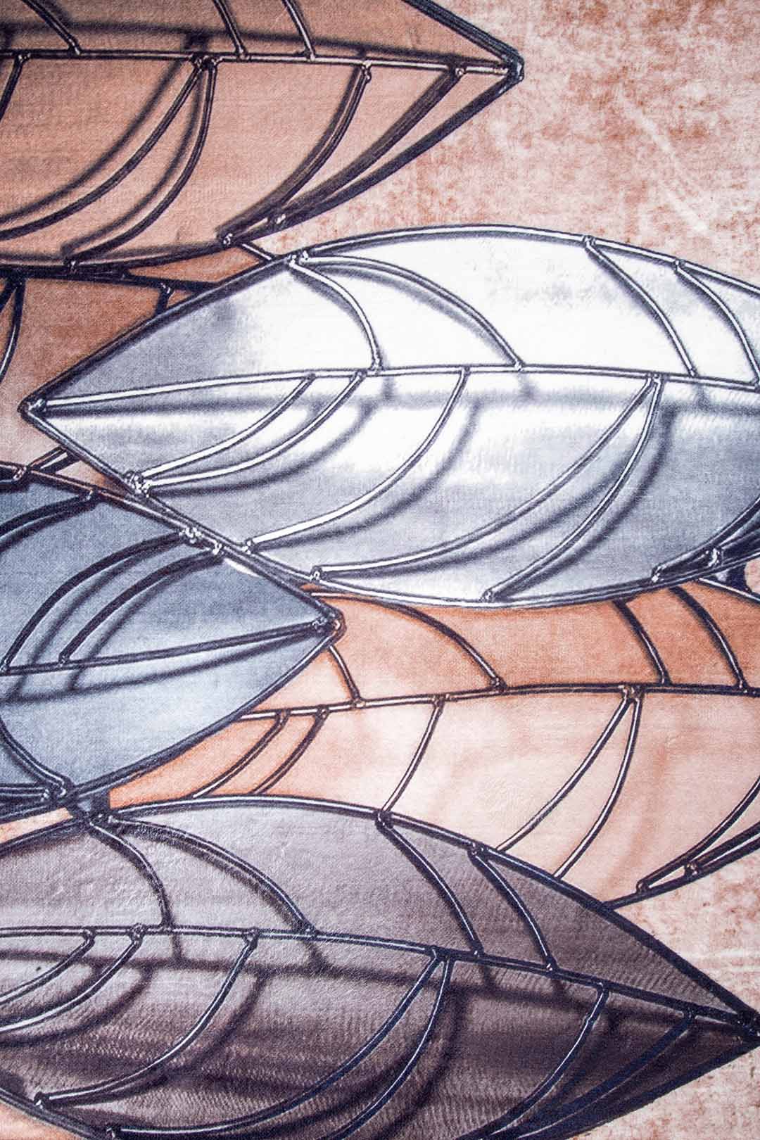 Metallic Leaf Harmony – Modern Decorative Rug