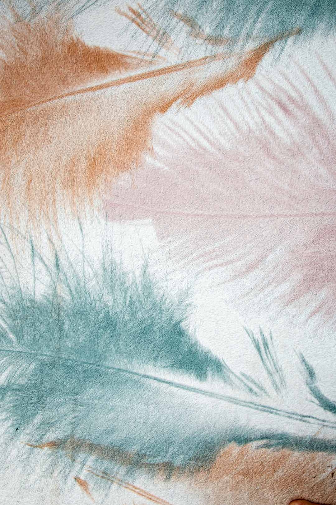 Ultra-Soft Feather Pattern Rug – In Pastel Shades