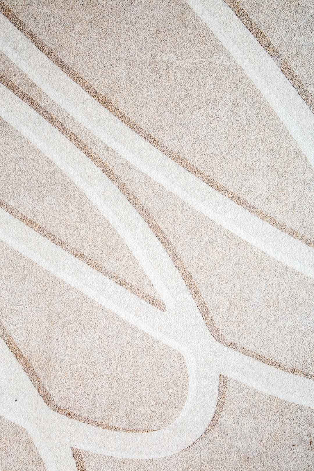 Minimalist Sand-Tone Rug – Embossed Modern Design