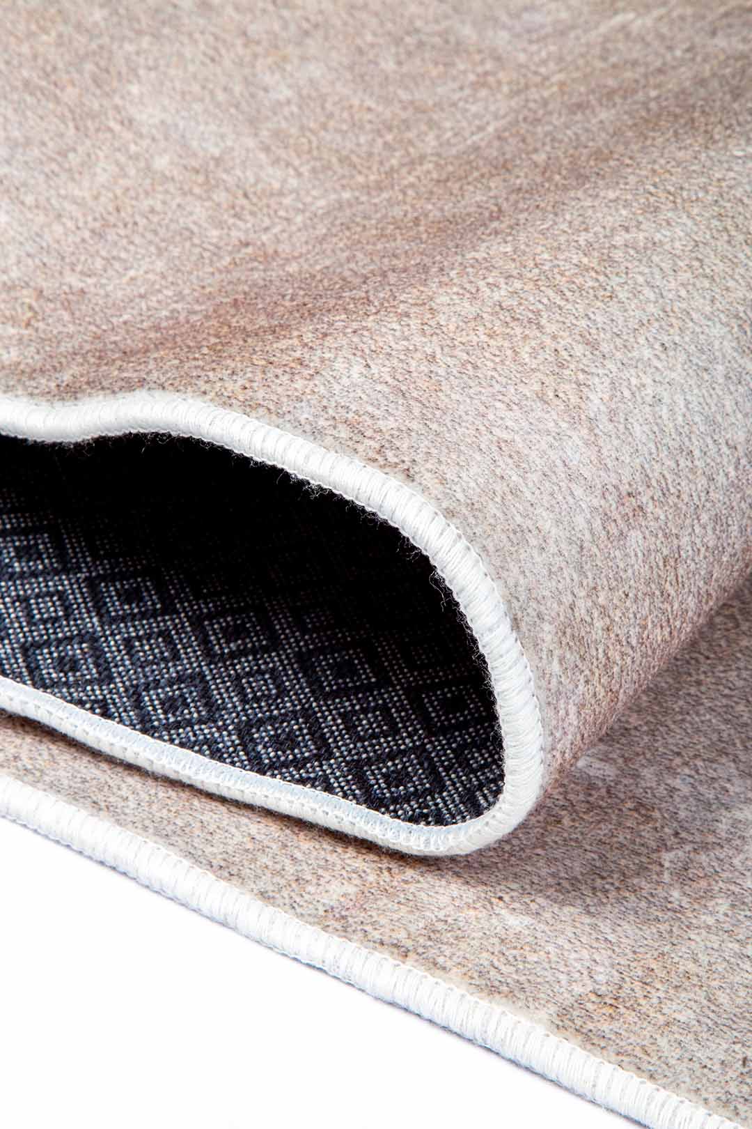 Minimalist Sand-Tone Rug – Embossed Modern Design