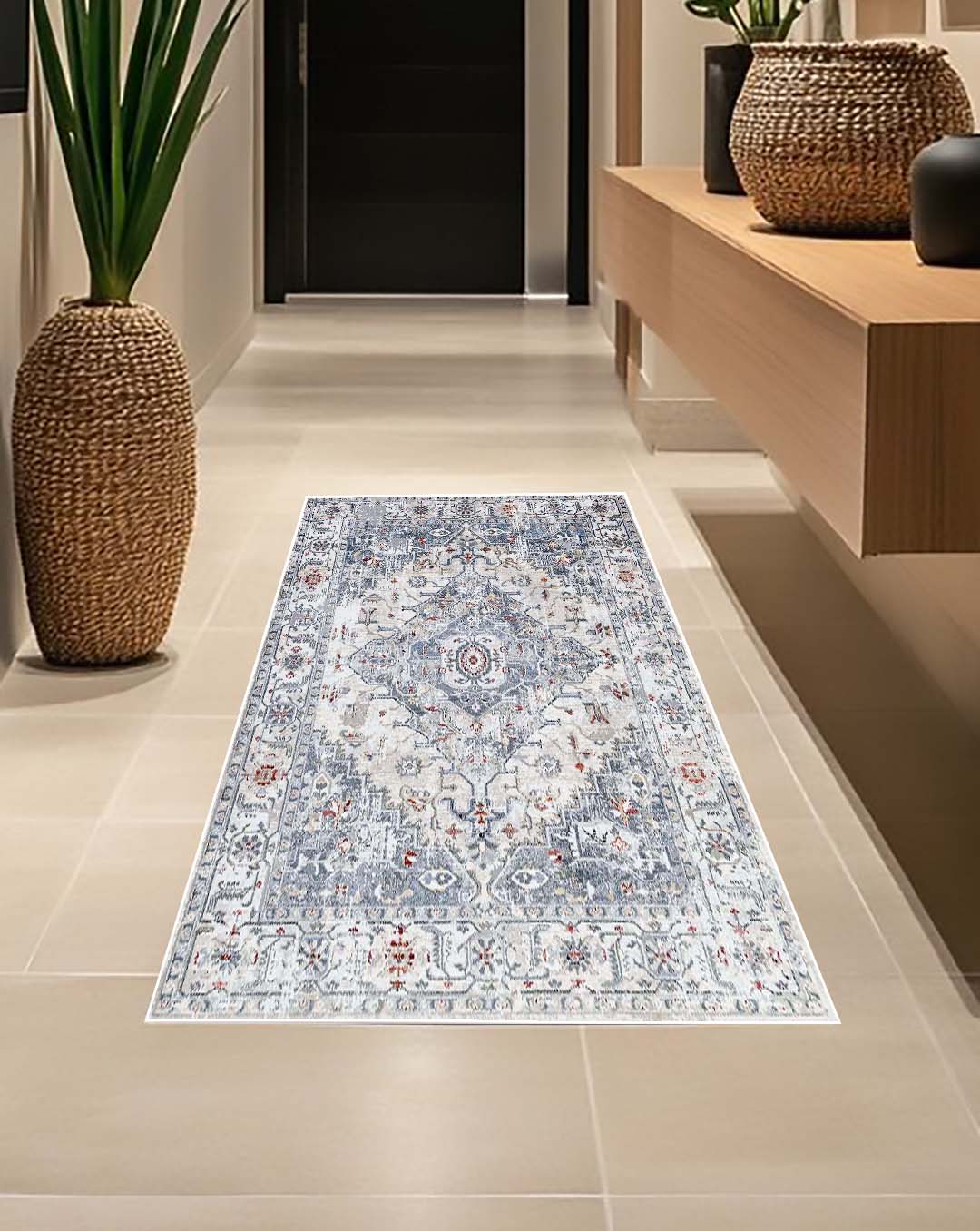 Walaa new vintage beige soft and shinny carpet