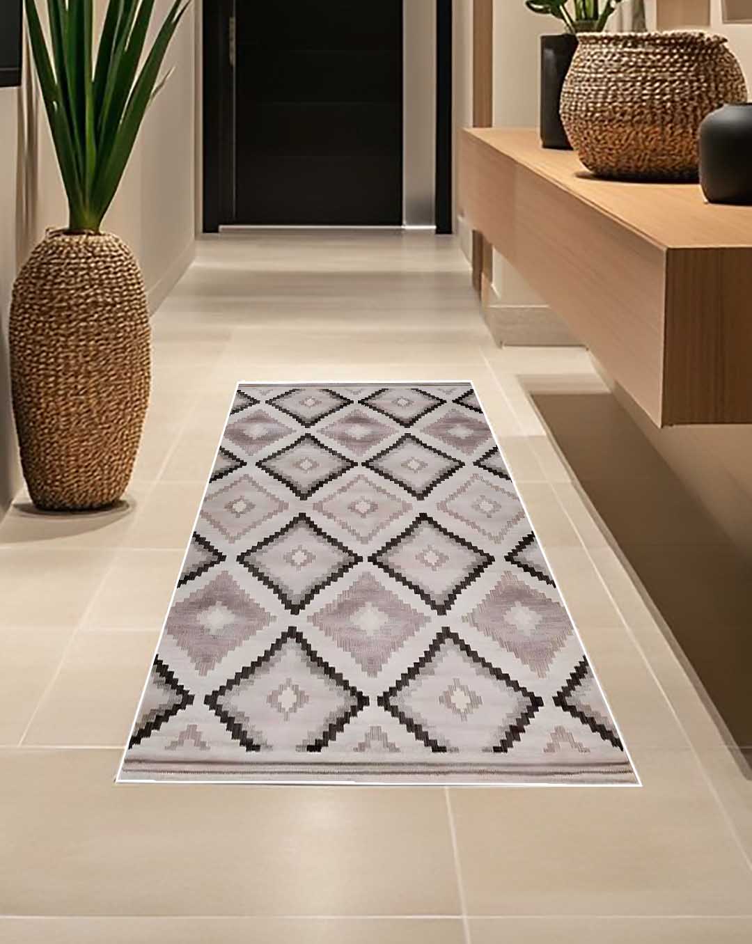 Clara modern beige an brown soft and shinny carpet