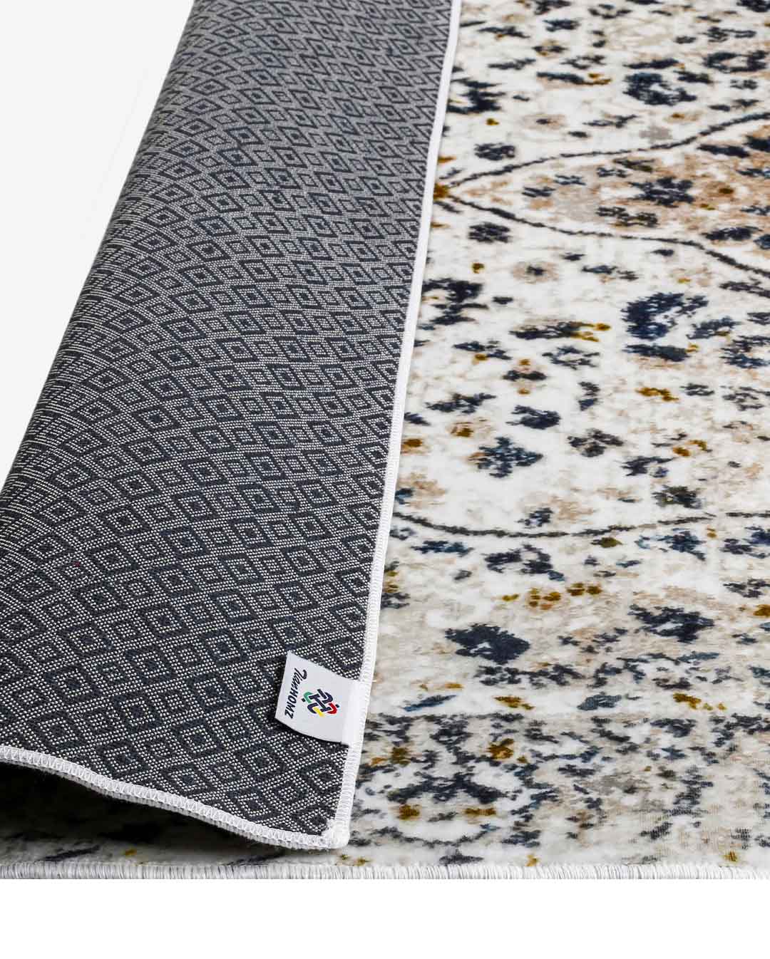 Queen vintage beige floral soft and shinny carpet