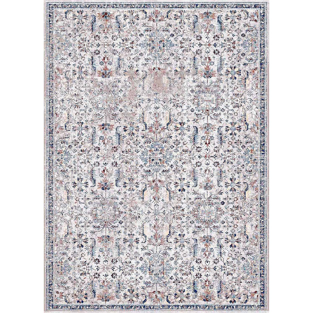 Sara floral white colorful soft and shinny carpet