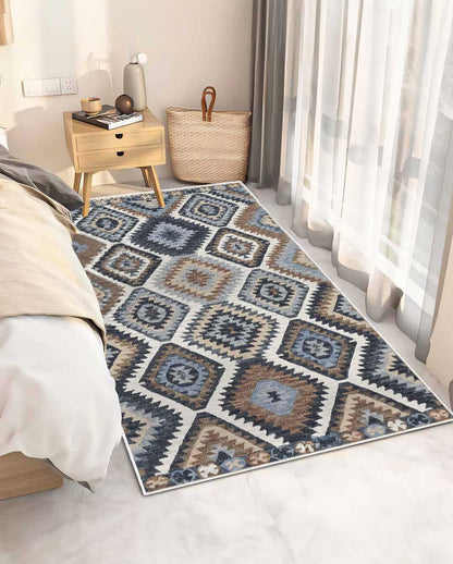 Nani modern gray and brown soft and shinny carpet