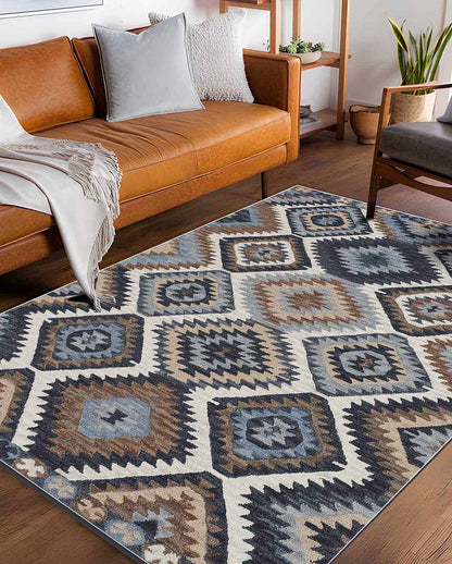 Nani modern gray and brown soft and shinny carpet