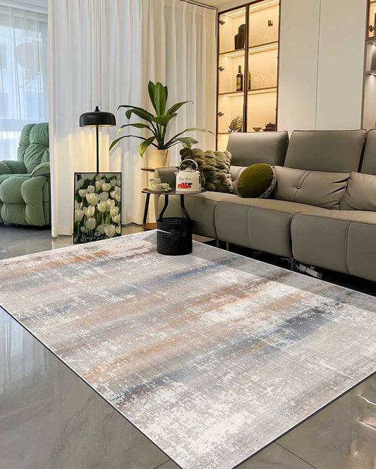 Salma modern colorful beige soft and shinny carpet