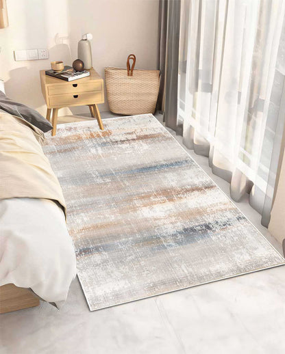 Salma modern colorful beige soft and shinny carpet