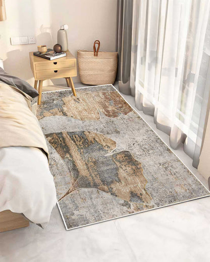 Nour simple modern gray soft and shinny carpet