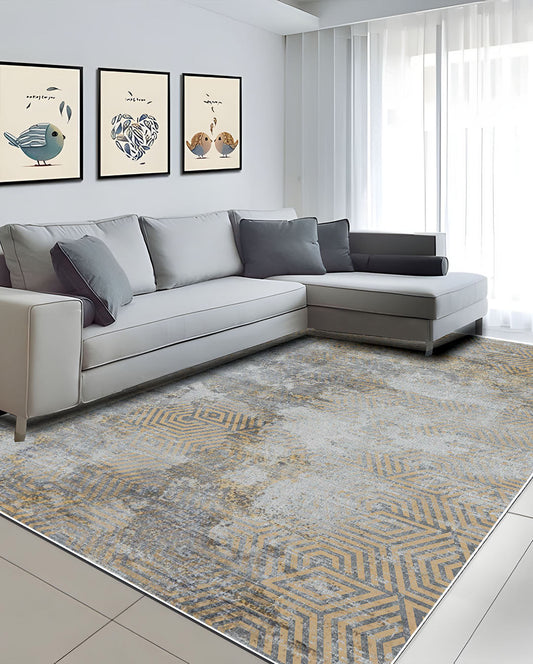 Malak simple modern beige soft and shinny carpet