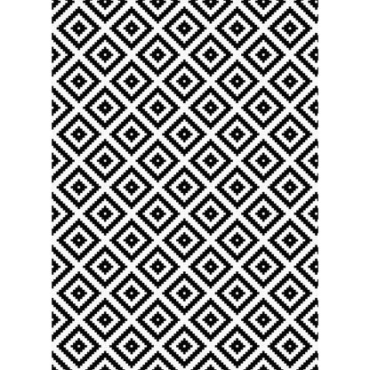 Dina geometric black and white soft and shinny carpet