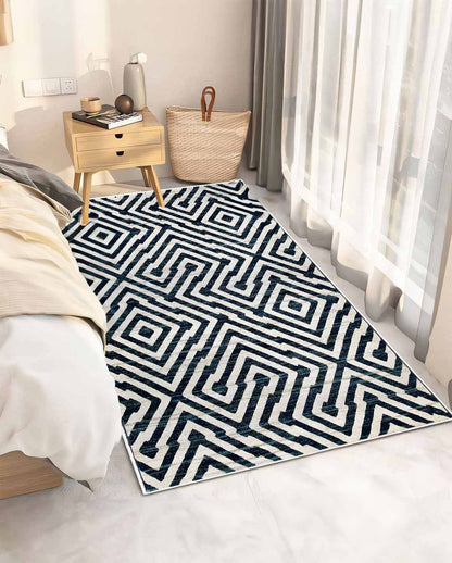Shaza modern beige and dark lines soft carpet