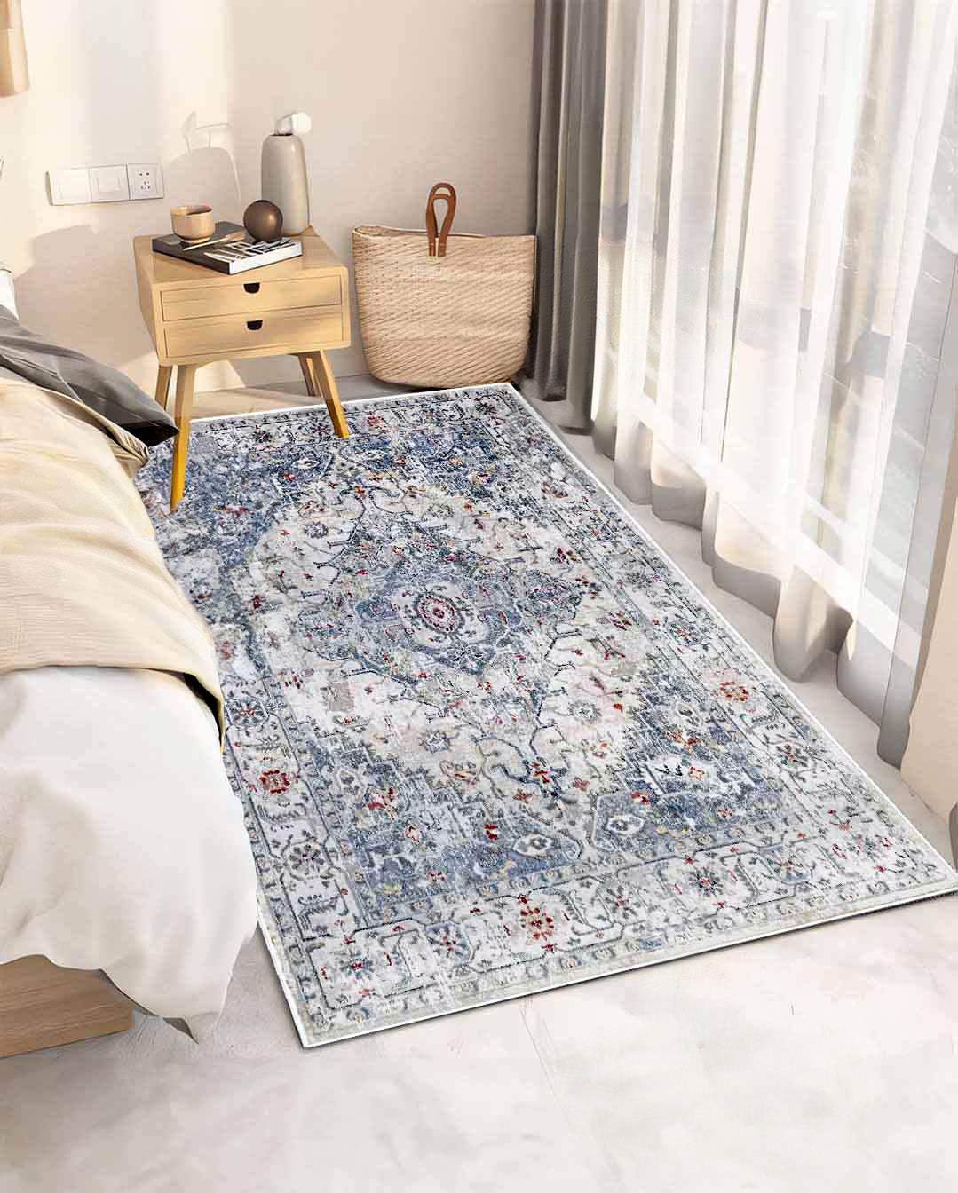 Walaa new vintage beige soft and shinny carpet
