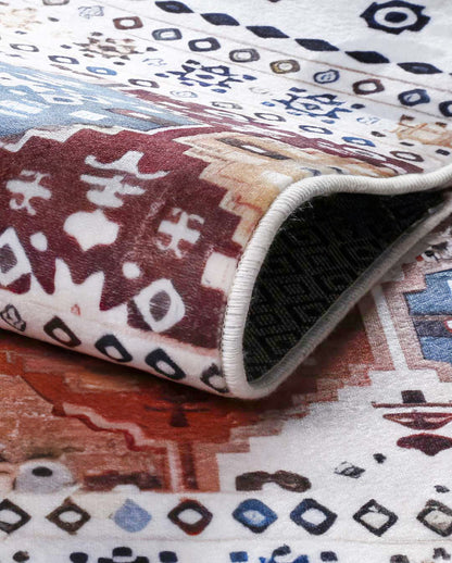 Nataly modern kilim white and colorful carpet