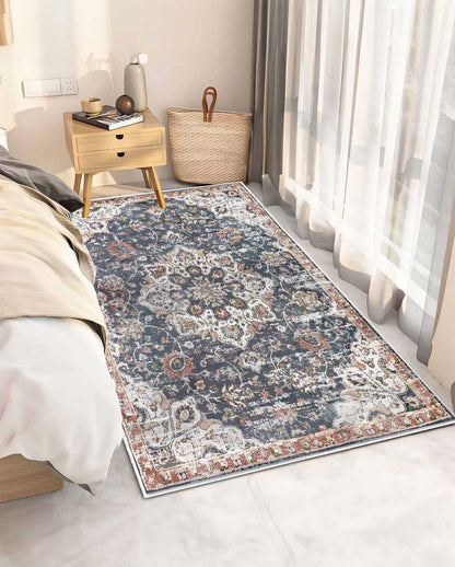 Malika floral colorful soft and shinny carpet
