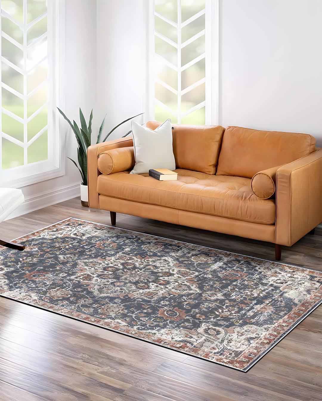 Malika floral colorful soft and shinny carpet