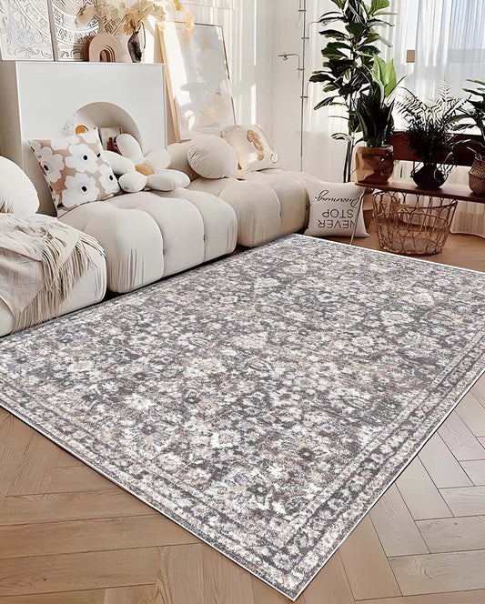 Dima beige and brown soft and shinny carpet