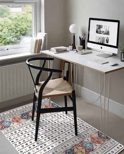 Nataly modern kilim white and colorful carpet