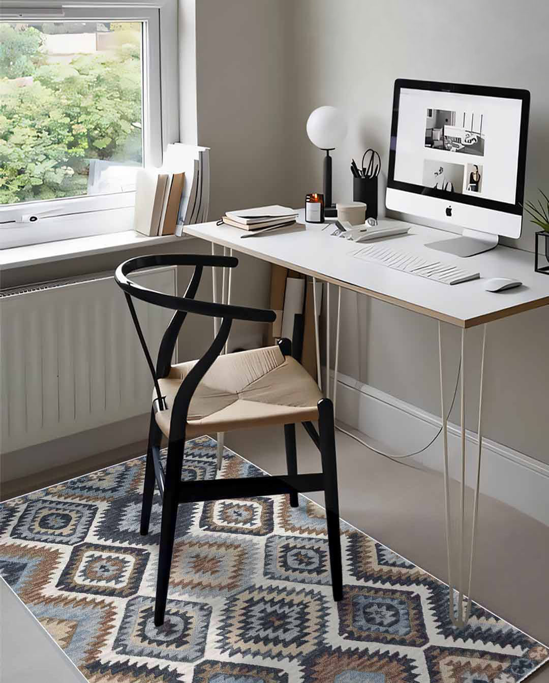 Nani modern gray and brown soft and shinny carpet