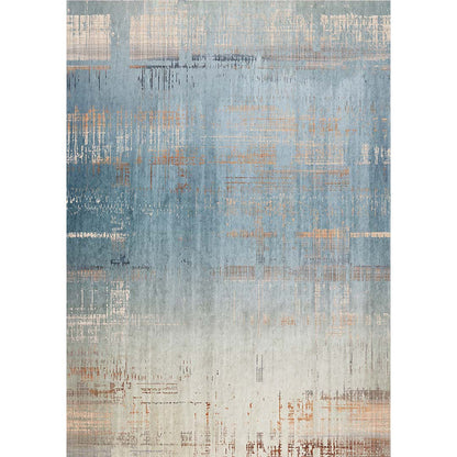 Copper Thread – Modern Blue & Gold Abstract Rug