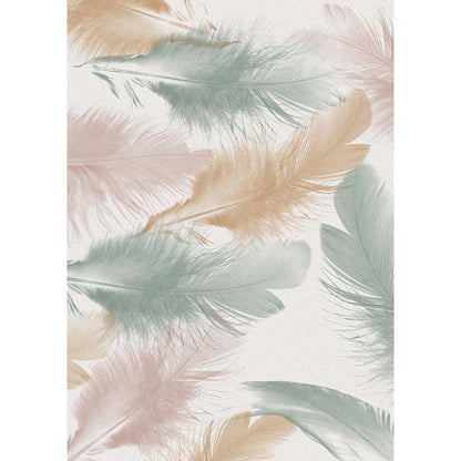 Ultra-Soft Feather Pattern Rug – In Pastel Shades