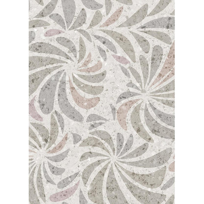Modern Floral Rug – Natural Stone Effect Base