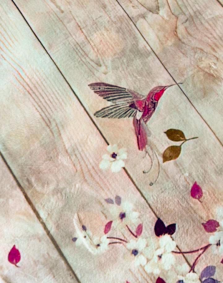Spring Silence – Floral Hummingbird Rug