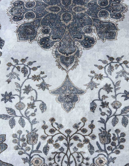 Blue Elegance – Classic Floral Pattern Rug