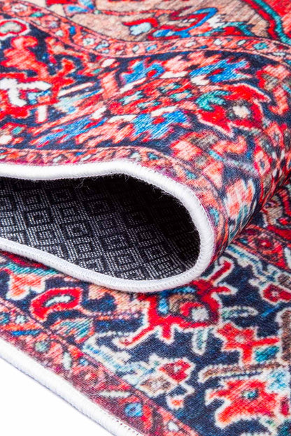 Heriz Persian-Style Rug – Red & Blue Harmony