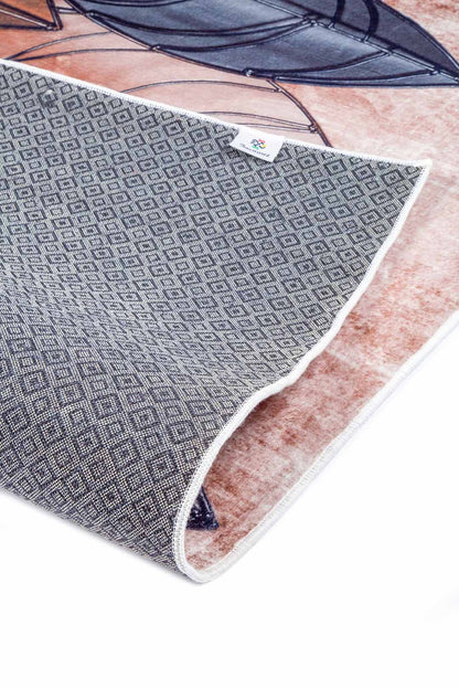 Metallic Leaf Harmony – Modern Decorative Rug