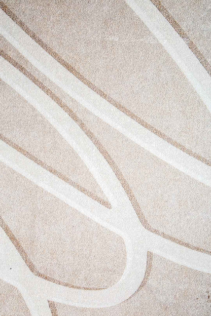 Minimalist Sand-Tone Rug – Embossed Modern Design