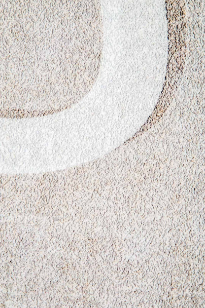 Minimalist Sand-Tone Rug – Embossed Modern Design