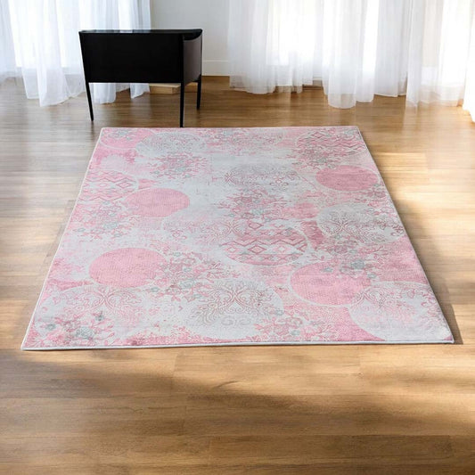 Pink Dream – Romantic Round Pattern Rug