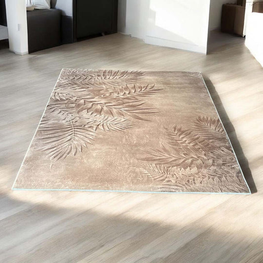 Sand Leaves – Minimalist Tropical Rug